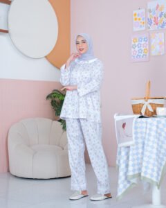 kkumi piyama katun jepang tangan panjang dengan aplikasi