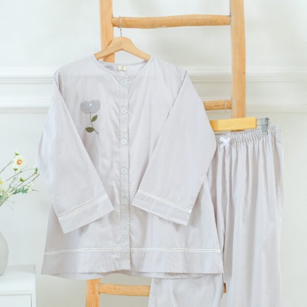 kkumi piyama katun jepang tangan panjang dengan aplikasi